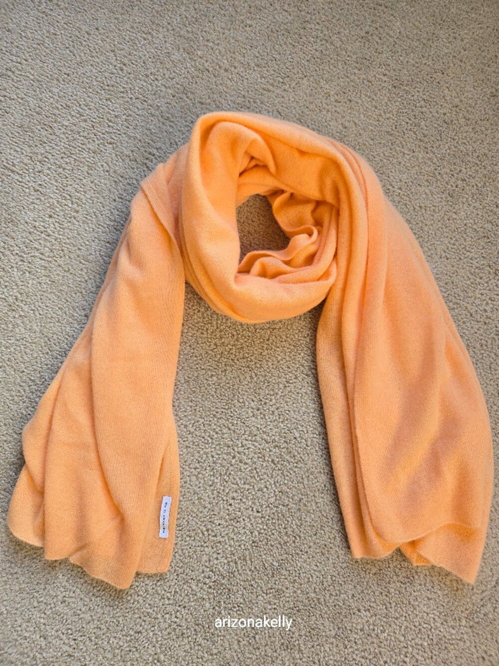 NWOT White + Warren Cashmere Travel Wrap Creamsicle Orange